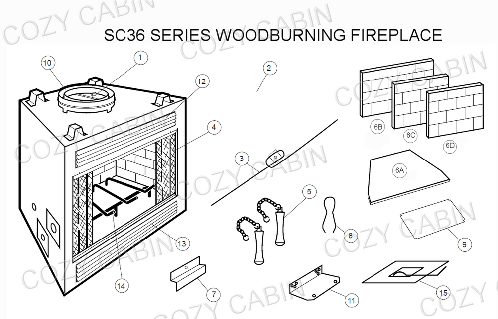 Majestic SC36 Series Woodburing Fireplace (SC36) #SC-SR36-SR42